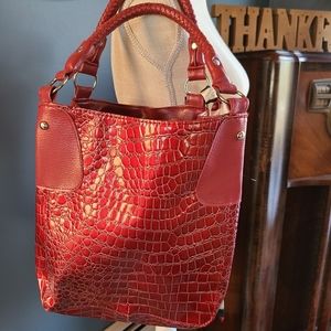 Faux croc handbag